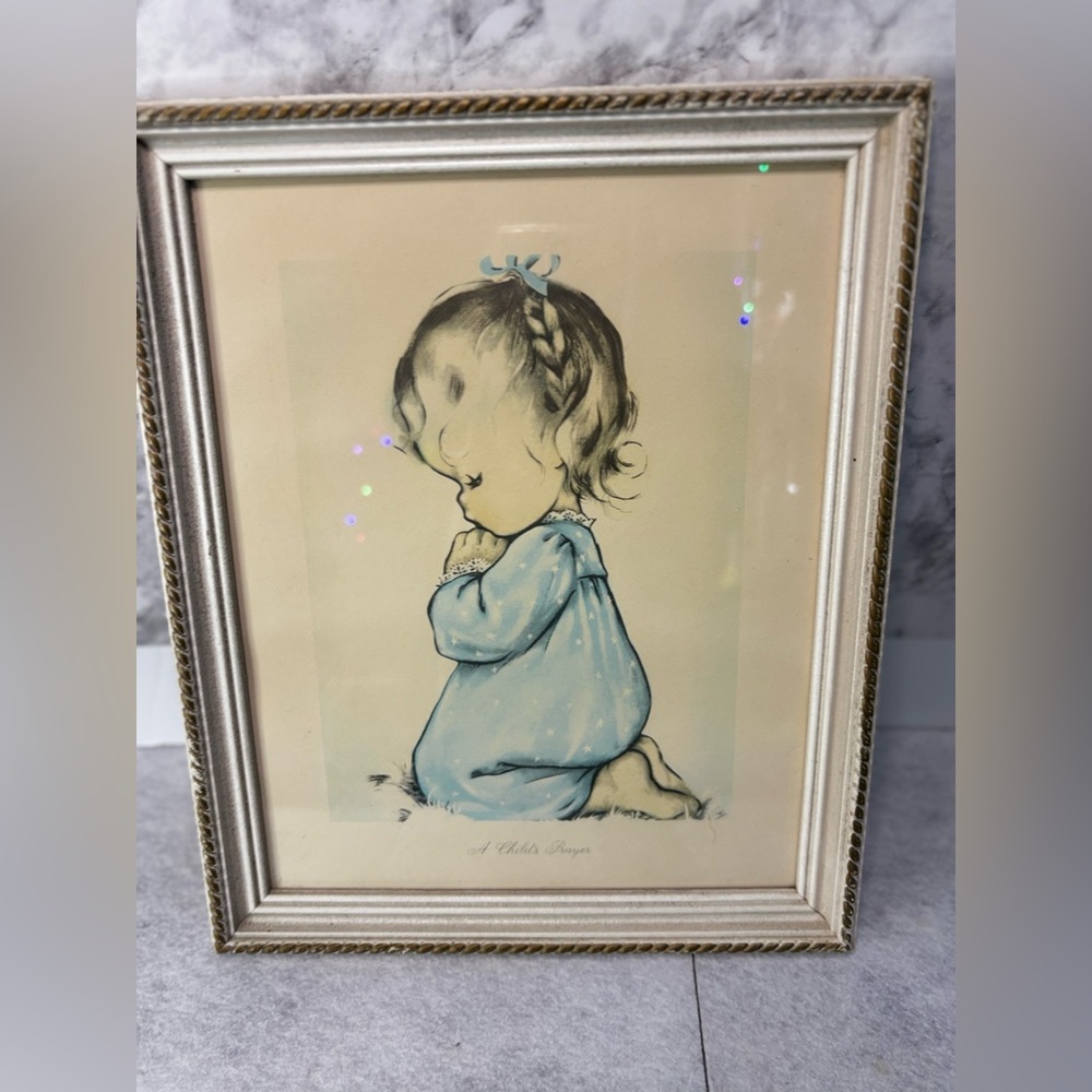 Child’s Prayer Vintage framed art
